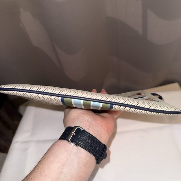 PARAVEL Small Cabana Zip Pouch Paloma Tan TMS Monogram Wallet Travel - Picture 5 of 10